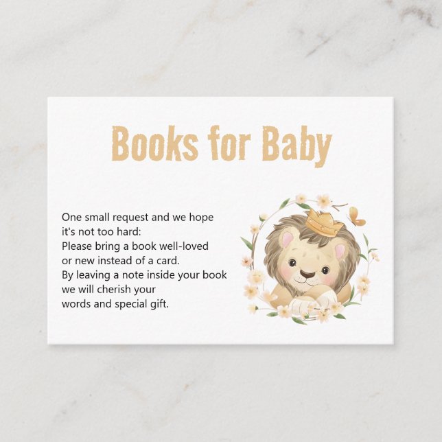 Tarjeta De Recepción Libros rojos de león para bebés (Anverso)