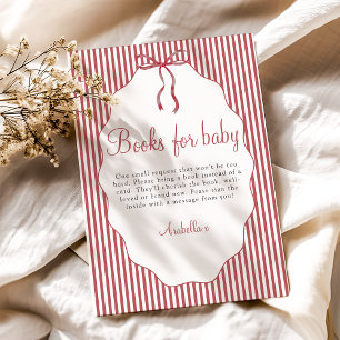 Tarjeta De Recepción Libros rojos de lunares dulces para bebé