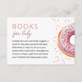 Tarjeta De Recepción Libros rosados de donut para bebé