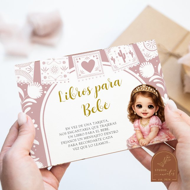 Tarjeta De Recepción Libros rosados Es Nina para bebé (Subido por el creador)