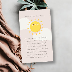 Tarjeta De Recepción Libros Rubor de Little Sunshine para Baby Shower