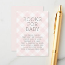 Libros Rubor Pink Gingham Para Baby Shower