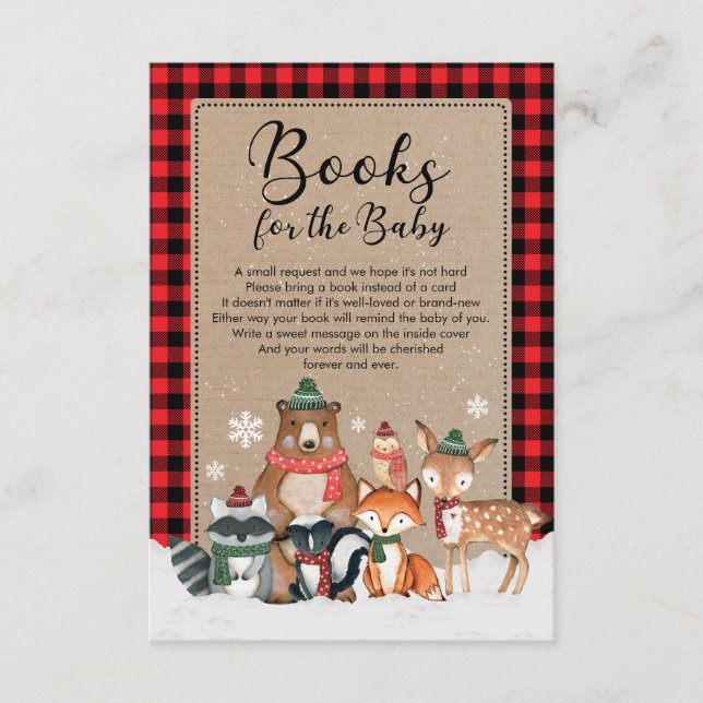 Tarjeta De Recepción Libros rusos de animales de bosque de invierno par (Anverso)