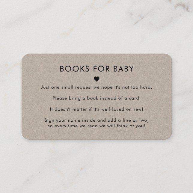 Tarjeta De Recepción Libros rusos de tierra de Kraft gris para Baby Sho (Anverso)
