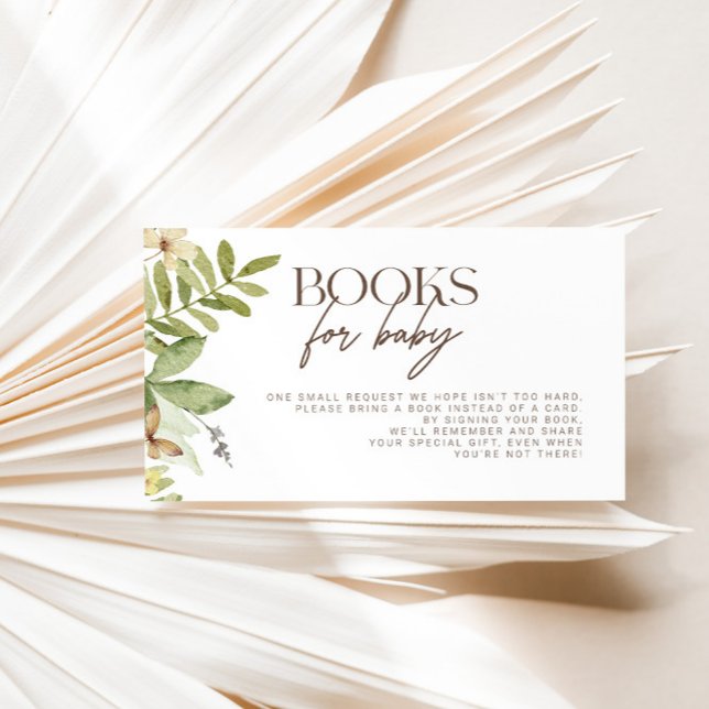 Tarjeta De Recepción Libros rústicos botánicos salvajes para el bebé (Subido por el creador)