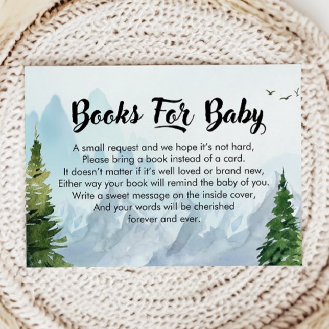 Tarjeta De Recepción Libros Rústicos De Montaña De Acuarela Para Bebés (Subido por el creador)