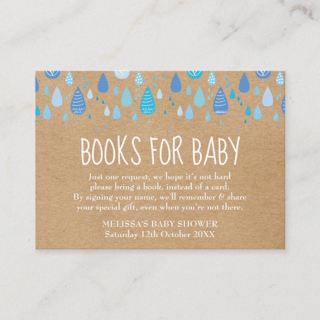 Tarjeta De Recepción Libros Rústicos Para Libros De Bebé Solicitan Baby (Anverso)