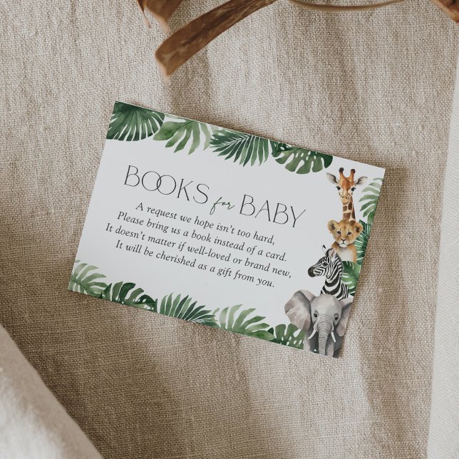 Tarjeta De Recepción Libros Safari de Baby Shower para bebé (Subido por el creador)