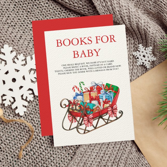 Tarjeta De Recepción Libros Santa Baby Shower Para Baby Sleigh (Subido por el creador)