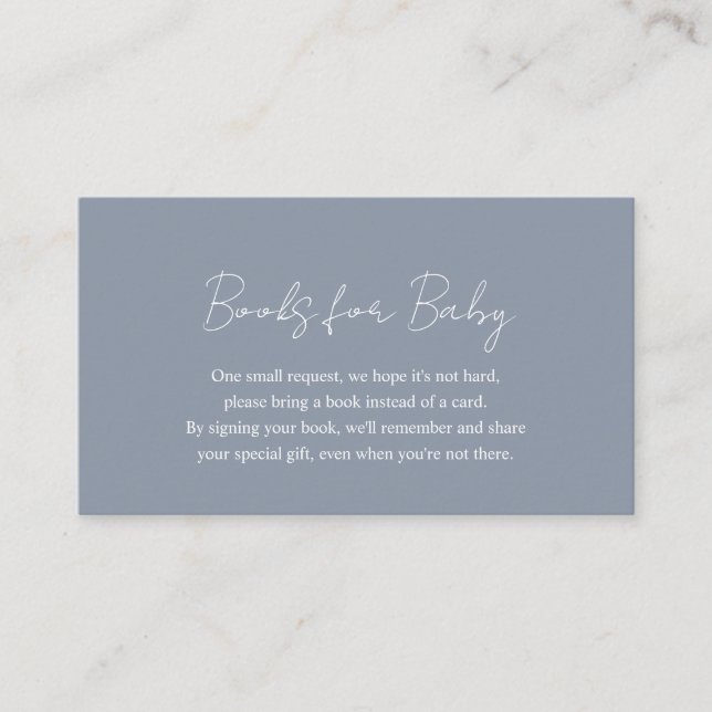 Tarjeta De Recepción Libros sencillos y turbios de Baby Shower azules p (Anverso)