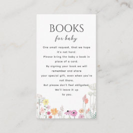 Tarjeta De Recepción Libros Simples De Baby Shower De Flores Silvestres