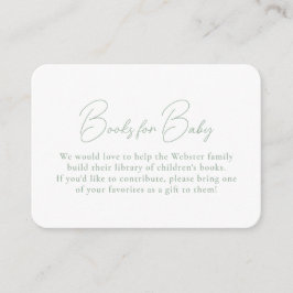 Tarjeta De Recepción Libros simples de gingham verde para bebé
