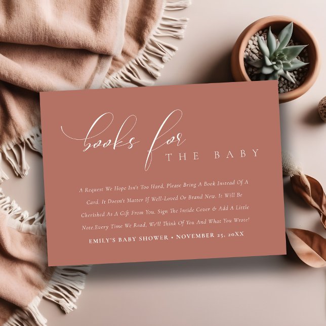 Tarjeta De Recepción Libros simples de terracota de guiones para Baby S (Subido por el creador)