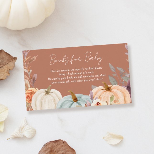 Tarjeta De Recepción Libros Solicitar Caída Pequeña Calabaza Baby Showe (Subido por el creador)