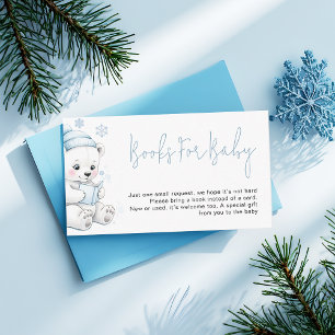 Tarjeta De Recepción Libros Solicitud para Fiesta de Bebé Niño Oso Pola