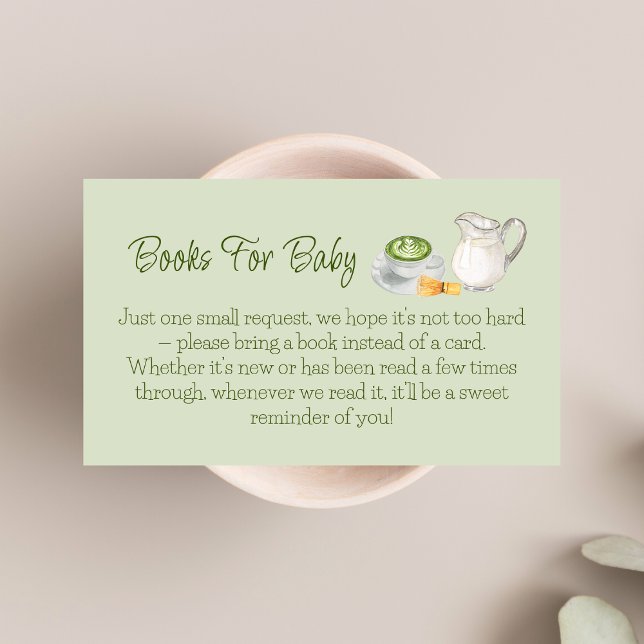 Tarjeta De Recepción Libros Temáticos Matcha Para Baby Shower (Subido por el creador)