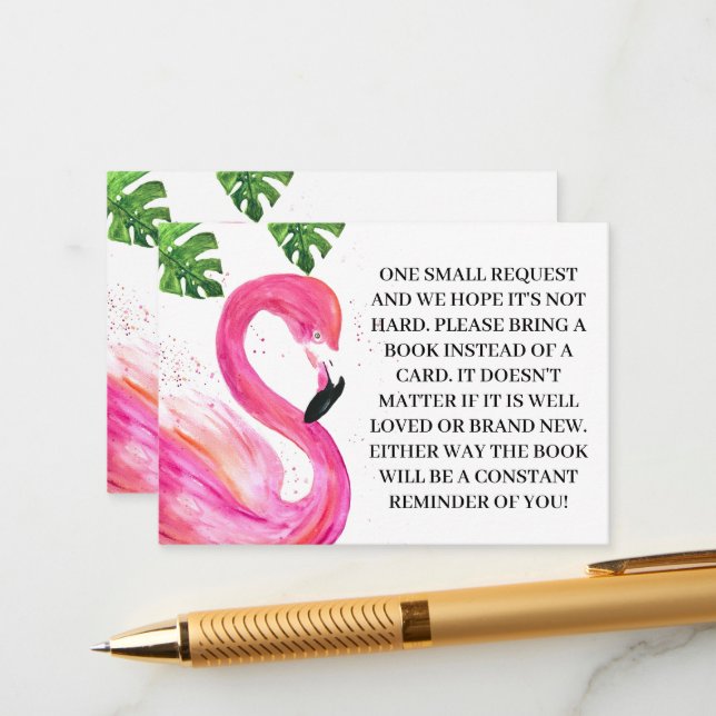 Tarjeta De Recepción Libros tropicales de aves flamencas para bebés (Anverso/Reverso In Situ)