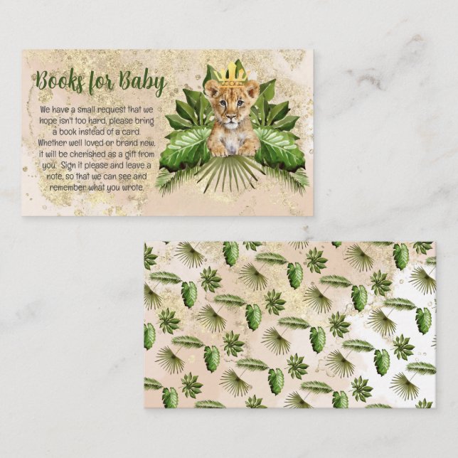 Tarjeta De Recepción Libros tropicales de Baby Shower para bebé (Anverso / Reverso)