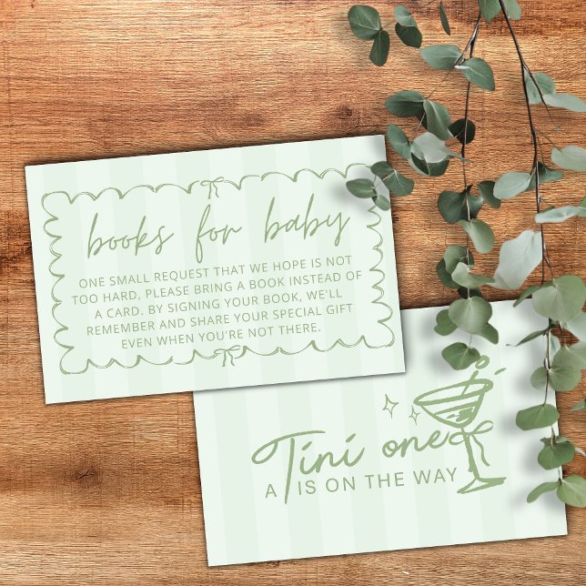 Tarjeta De Recepción Libros verdes de Baby Shower a tini para bebé (Subido por el creador)