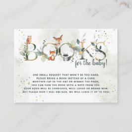 Tarjeta De Recepción Libros verdes de Baby Shower de Woodland para el b