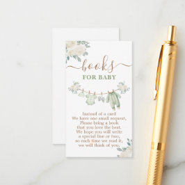 Tarjeta De Recepción Libros verdes de Baby Shower para bebé