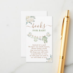 Tarjeta De Recepción Libros verdes de Baby Shower para bebé