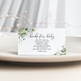 Tarjeta De Recepción Libros verdes de eucalipto para bebé