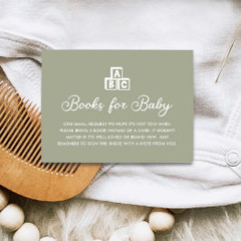 Tarjeta De Recepción Libros verdes para bebés modernos