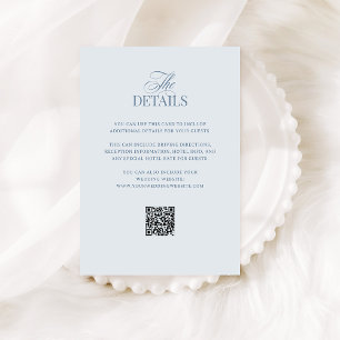 Tarjeta De Recepción Light Blue Luxe Detalles de Invitados de Boda co