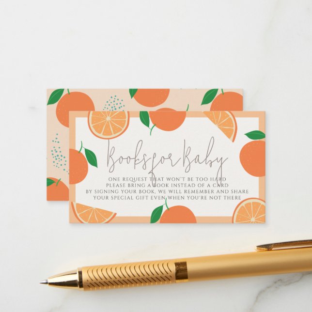 Tarjeta De Recepción Lil Cutie Modern Naranja Baby Shower Solicitud de  (Anverso/Reverso In Situ)