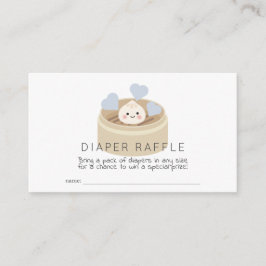 Tarjeta De Recepción Lil Dumpling Baby Shower Blue Diaper Raffle Ticket