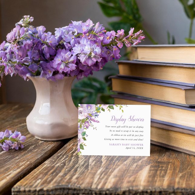 Tarjeta De Recepción Lilac Floral Display Shower Sin solicitud de ajust (Subido por el creador)