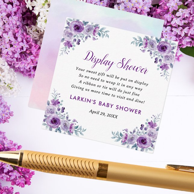 Tarjeta De Recepción Lilac Floral Display Shower Sin solicitud de ajust (Subido por el creador)