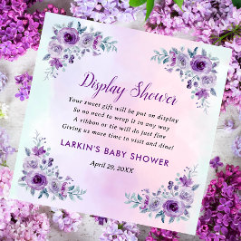 Tarjeta De Recepción Lilac Floral Display Shower Sin solicitud de ajust