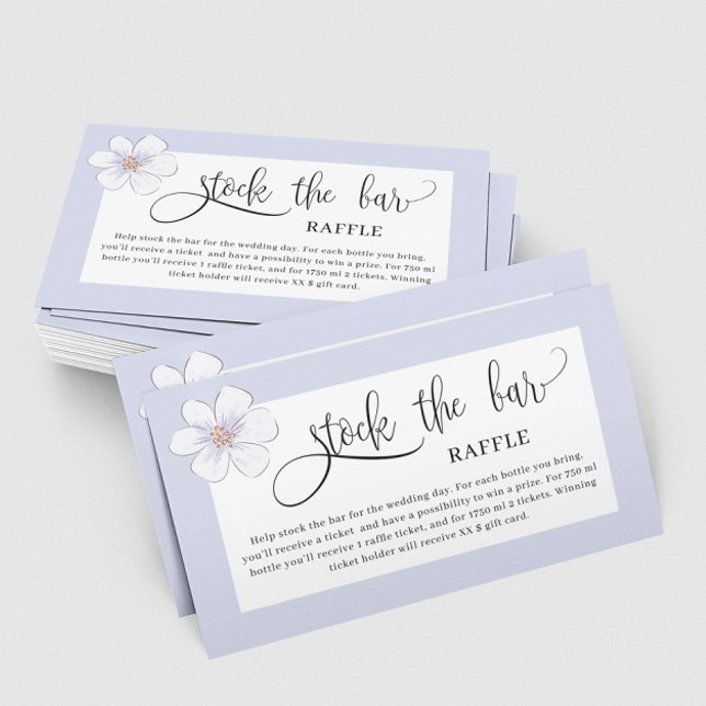 Tarjeta De Recepción Lilac Floral Stock en el bar Bridal Shower (Subido por el creador)