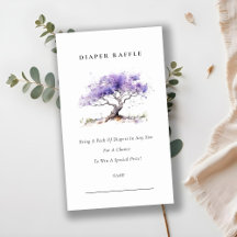 Lilac Jacaranda Tree Diaper Raffle Baby Shower