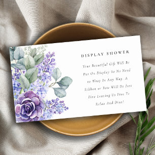 Tarjeta De Recepción Lilac Succulage Foliage Display Shower Baby Shower