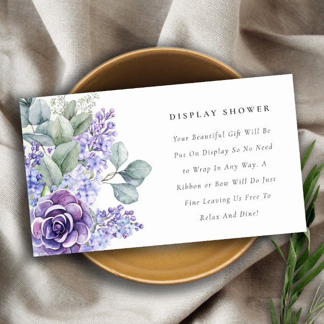 Tarjeta De Recepción Lilac Succulage Foliage Display Shower Baby Shower (Subido por el creador)