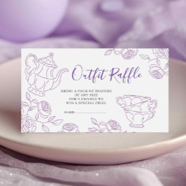 Tarjeta De Recepción Lilac Toile Tea Fiesta Set Raffle