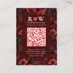 Tarjeta De Recepción Lilios de Calla Rojos Elegantes Brillan en Boda El