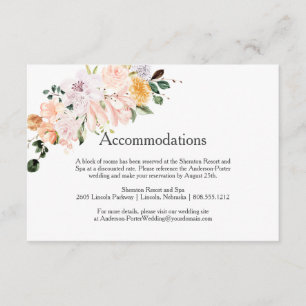 Tarjeta De Recepción Lilios, Magnolias, Rosas, Peonias Alojamiento  