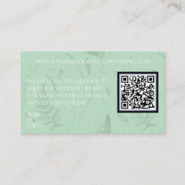 Tarjeta De Recepción Lily del Valle || Código QR verde suave