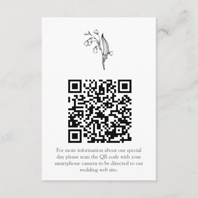 Tarjeta De Recepción Lily of the Valley - White Collatation RSVP (Anverso)