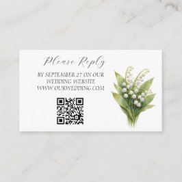 Tarjeta De Recepción Lily of the Valley White Floral Wedding