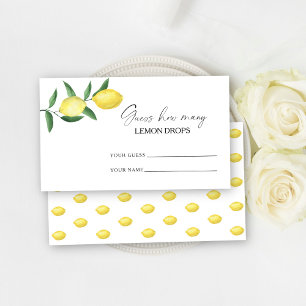 Tarjeta De Recepción Limon cítrico - adivina cuántas gotas de limón
