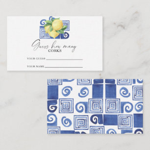 Tarjeta De Recepción Limón cítrico - adivina cuántos corchos juego de b