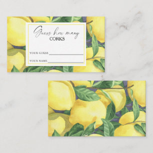 Tarjeta De Recepción Limón cítrico - adivina cuántos corchos juego de b
