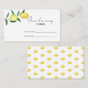 Tarjeta De Recepción Limón cítrico - adivina cuántos corchos juego de n