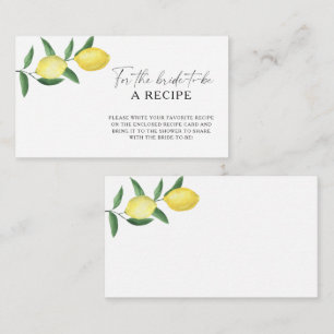 Tarjeta De Recepción Limón Cítrico - Receta para la futura novia