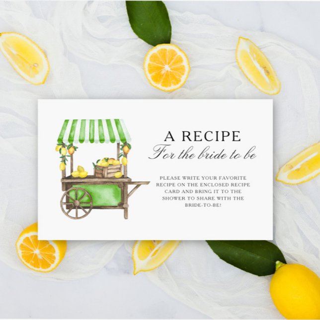 Tarjeta De Recepción Limón Cítrico - Receta para la futura novia (Subido por el creador)